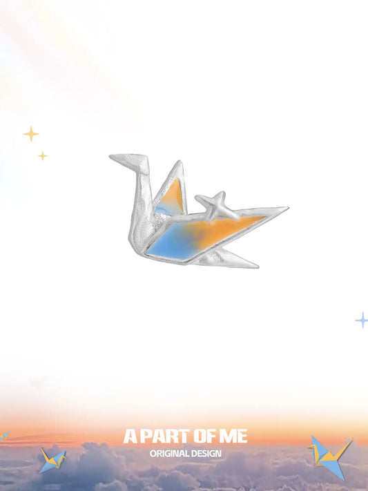 Corigami Era Colorful Sterling Silver Paper Crane Stud Earrings™