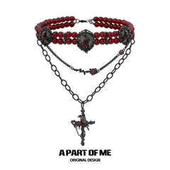 Dark Crows 18K Black Gold Plated  Colored Crystal Bead Pendant Necklace™