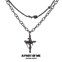 Dark Crows 18K Black Gold Plated  Colored Crystal Bead Pendant Necklace™