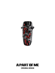 แหวนเปิดเล็บแบบสวมหัวลายเกราะสไตล์ดาร์ก Aesthetic ชุบทองคำดำ 18K ของ Dark Crows™