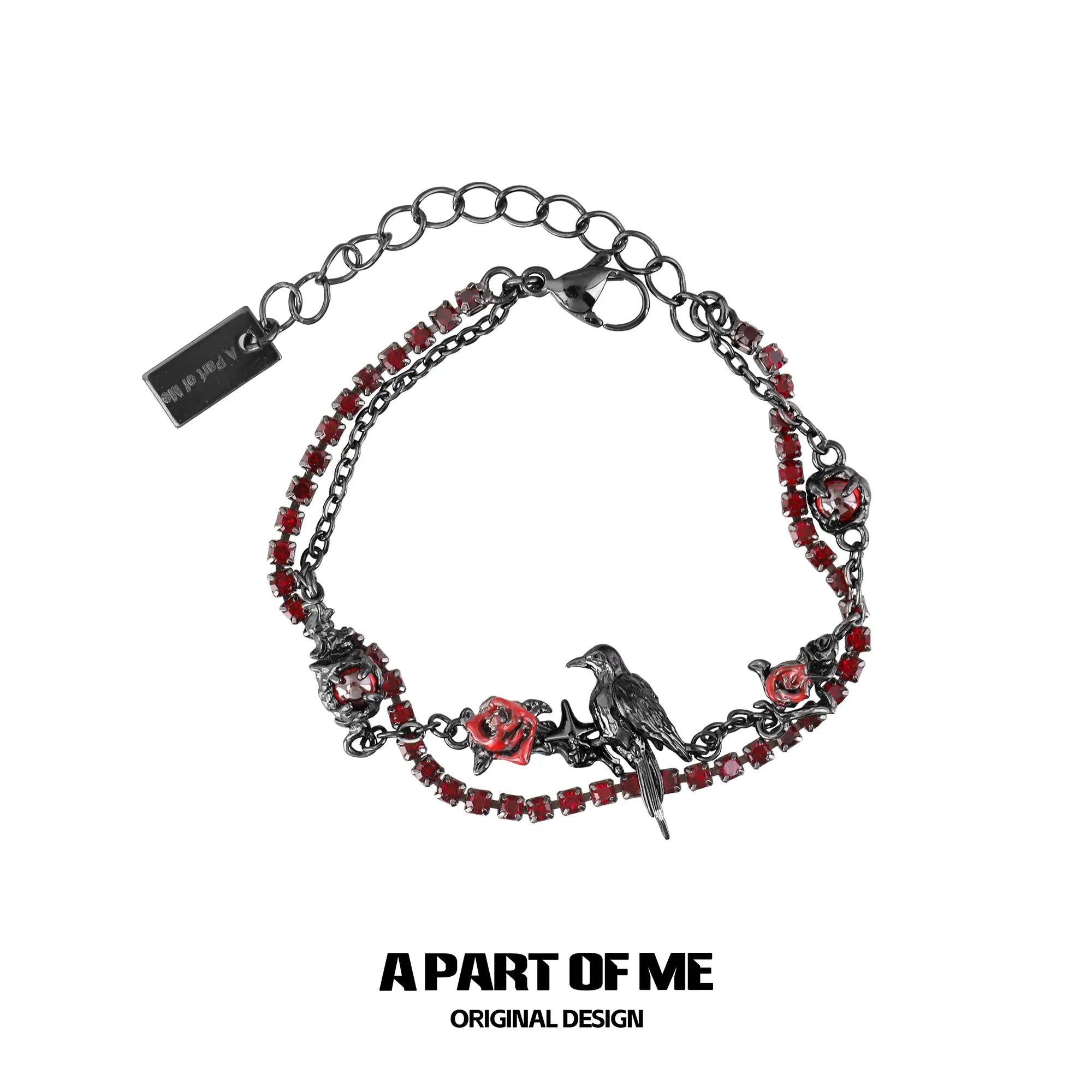 Dark Crows 18K Black Gold Plated Dark Aesthetic Double-Layer Diamond-Set Adjustable Bracelet™