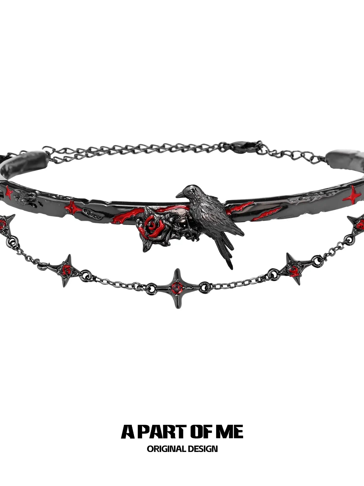 Dark Crows 18K Black Gold Plated Red Crystal Choker Necklace™