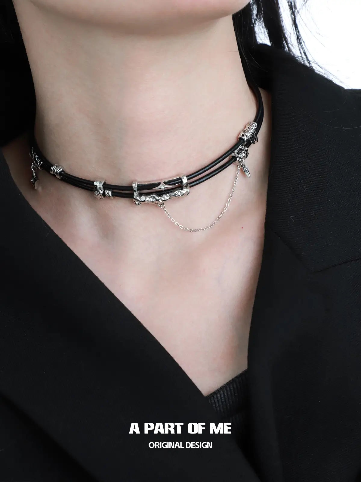 Dark Matter 18K Platinum Plating Leather Chokers Necklaces™