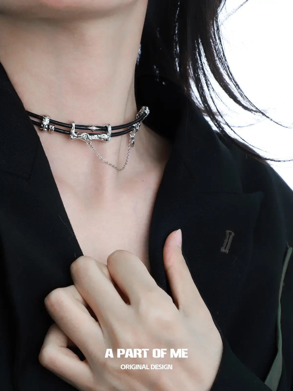 Dark Matter 18K Platinum Plating Leather Chokers Necklaces™