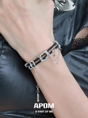 Dark Matter 18K Platinum Plating Resizeable Double-Layer Leather Tassel Bracelets™