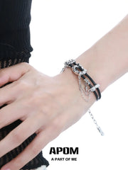 Dark Matter 18K Platinum Plating Resizeable Double-Layer Leather Tassel Bracelets™