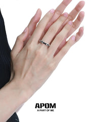 Dark Matter S925 Sterling Silver Resizeable Leather Rings™