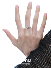 Dark Matter S925 Sterling Silver Resizeable Leather Rings™