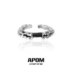 Dark Matter S925 Sterling Silver Resizeable Leather Rings™