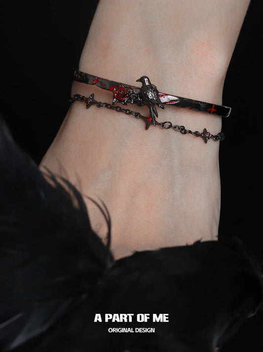 Dark Crows 18K Platinum Plating Chain Bangle Bracelet™