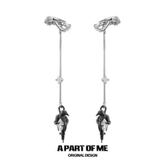 Dark Crows 18K Platinum Plating Crystal Pendant Earclips Ear Clips™