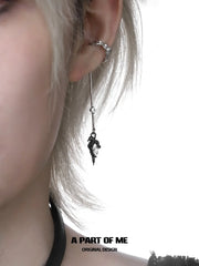 Dark Crows 18K Platinum Plating Crystal Pendant Earclips Ear Clips™
