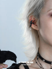 Dark Crows 18K Platinum Plating Ear Clips Earclips™
