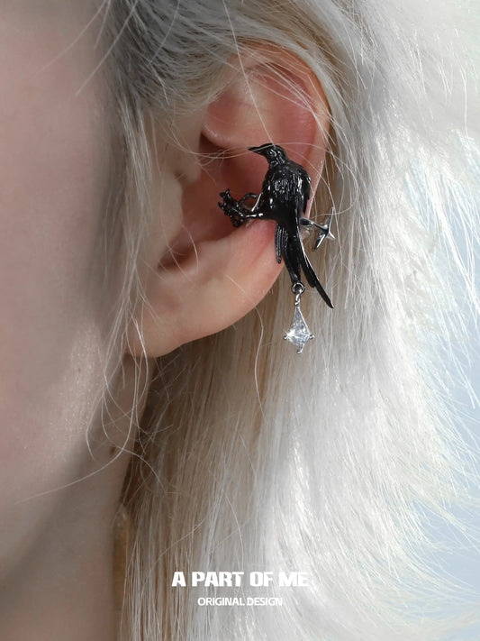 Dark Crows 18K Platinum Plating Ear Clips Earclips™