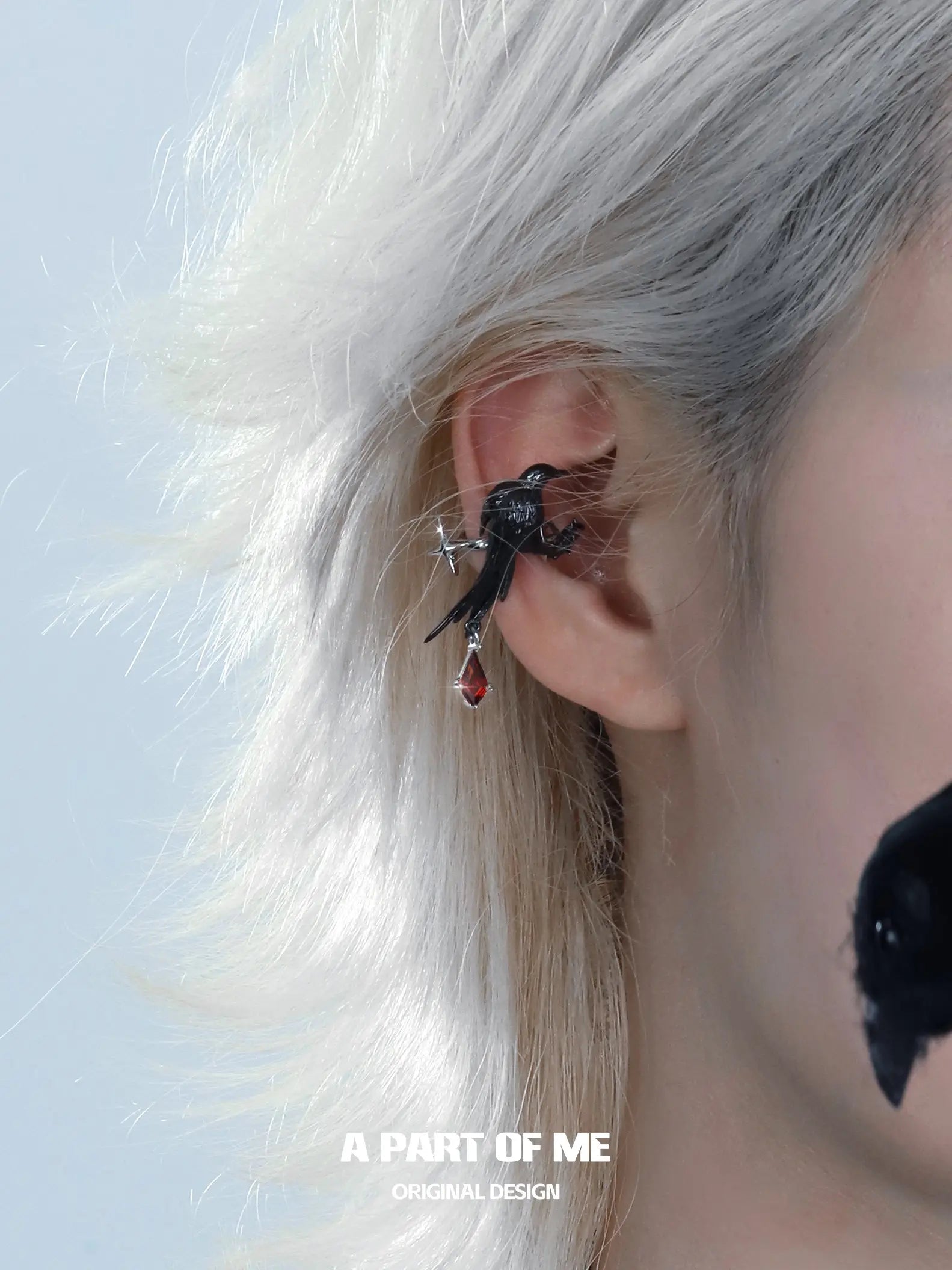 Dark Raven 18K Platinum Plating Ear Clips Earclips™