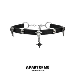 Dark Crows 18K Platinum Plating Leather Captive Raven Cross Chokers Necklaces™