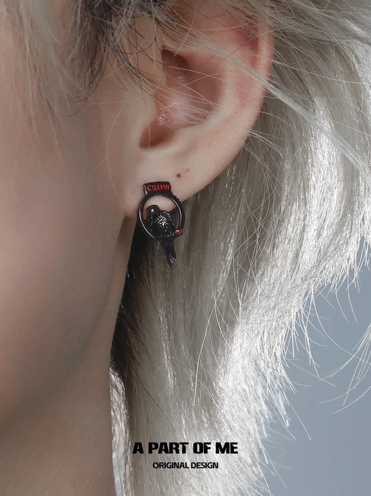 Dark Crows S925 18K Platinum Plating Crow Stud Earrings™