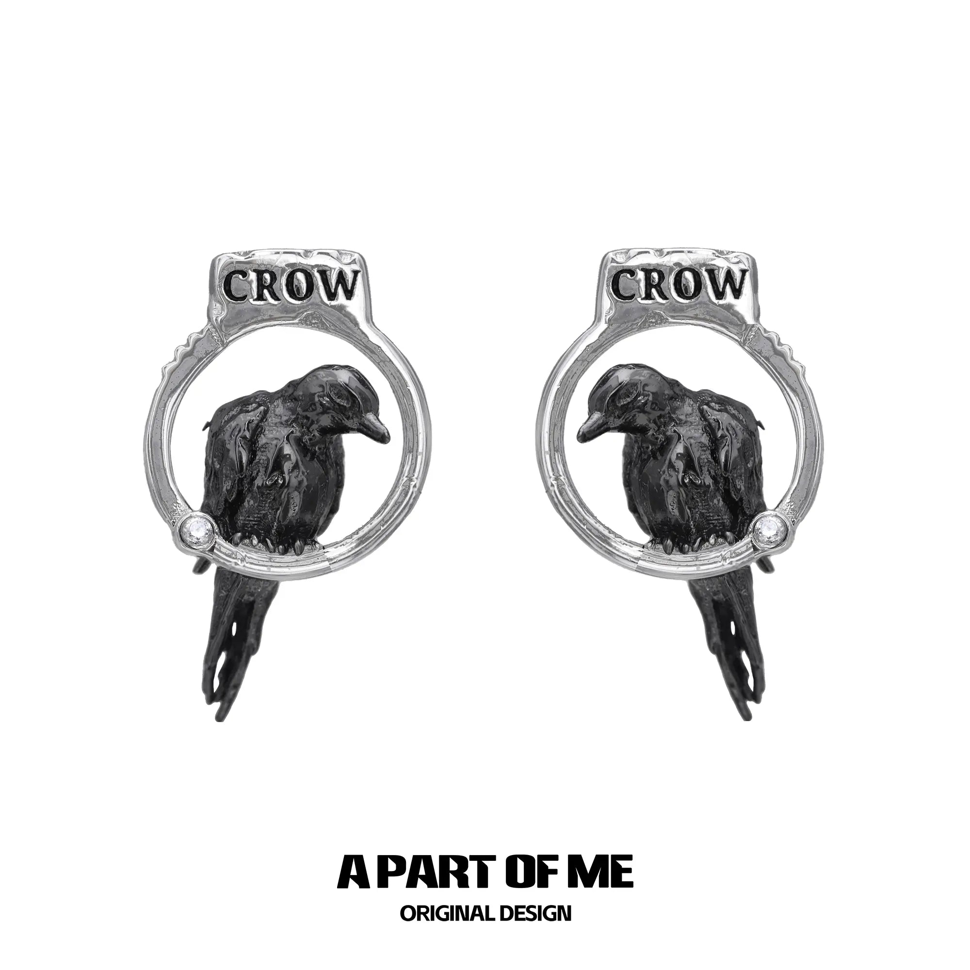 Dark Crows S925 18K Platinum Plating Crow Stud Earrings™