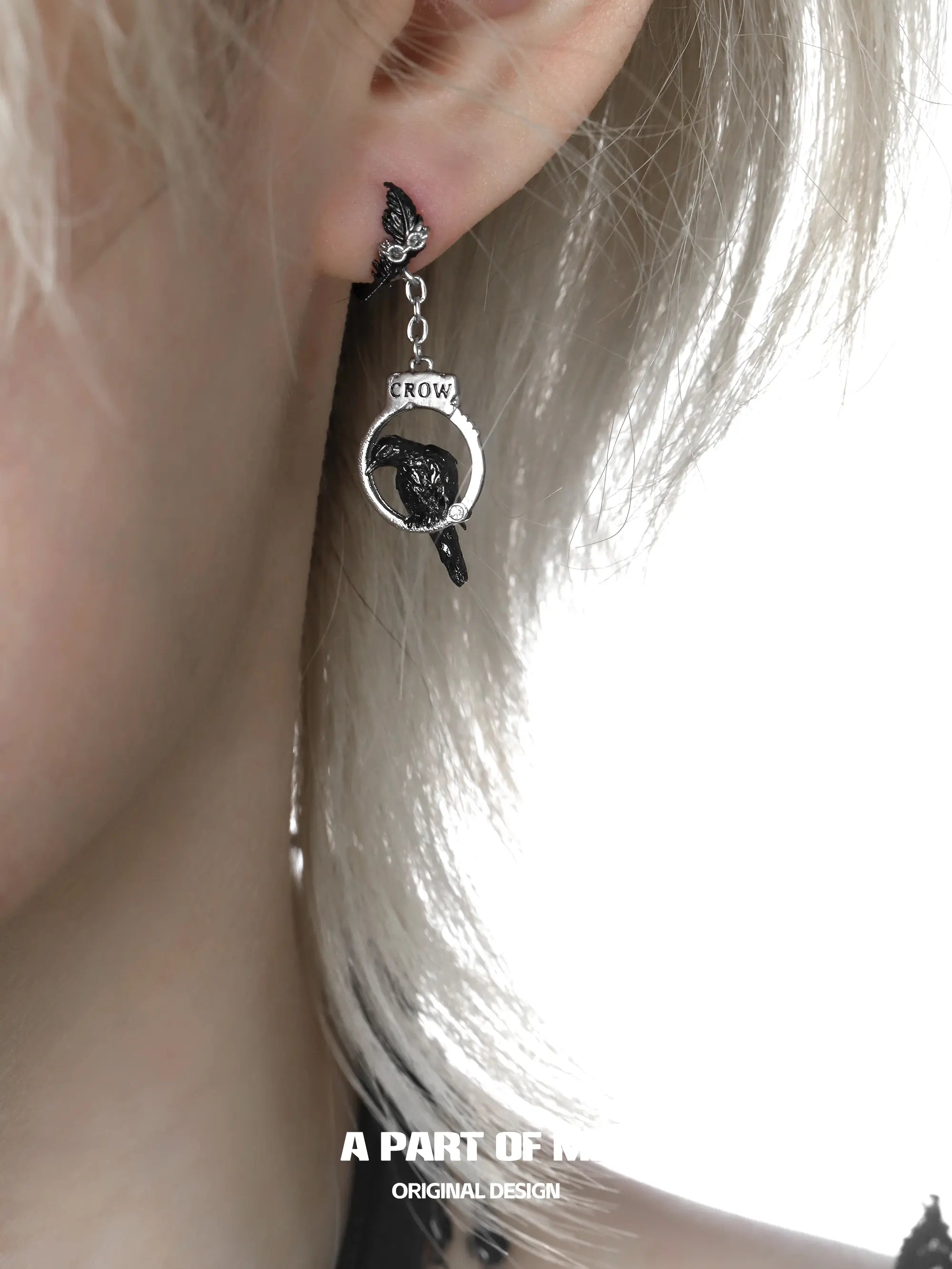 Dark Raven S925 18K Platinum Plating Pendant Earrings™