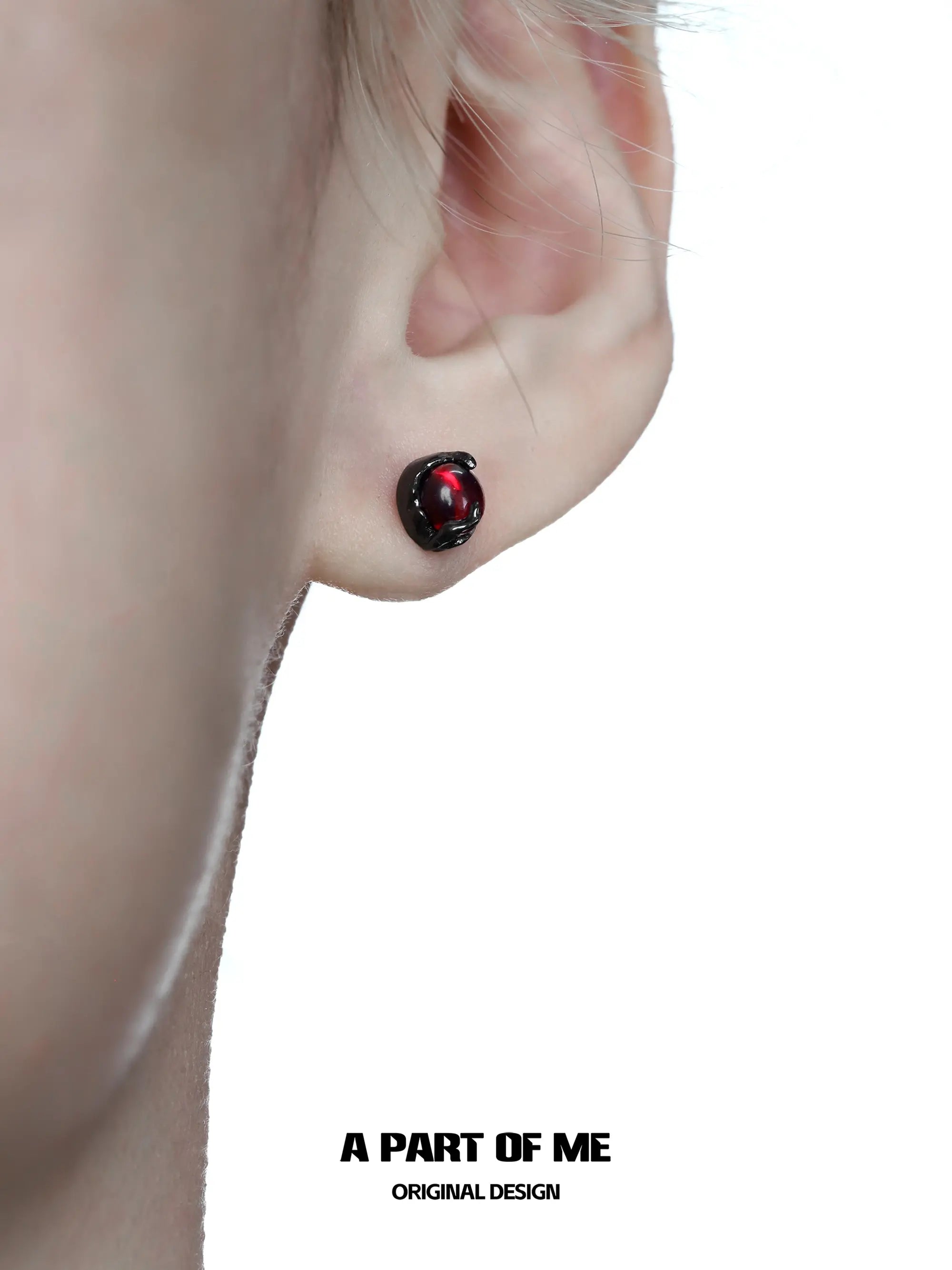 Dark Crows S925 18K Platinum Plating Red Crystal Detachable Earrings™