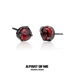Dark Crows S925 18K Platinum Plating Red Crystal Detachable Earrings™