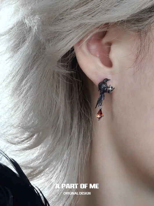 Dark Crows S925 18K Platinum Plating Stud Earrings™