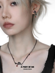 Dark Crows S925 18K Platinum Plating Stud Earrings™