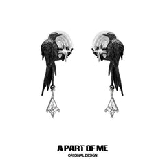 Dark Crows S925 18K Platinum Plating Stud Earrings™