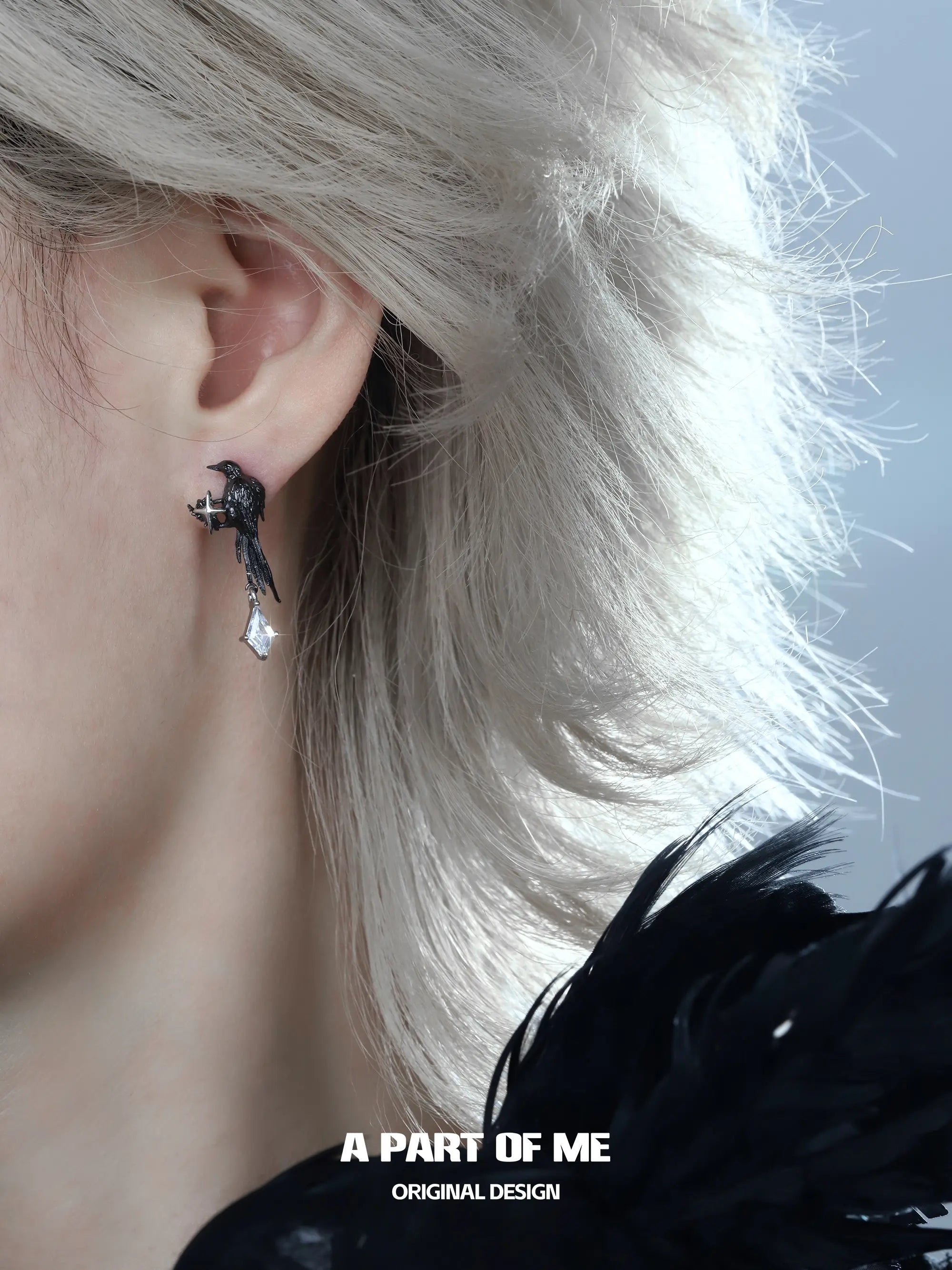 Dark Raven S925 18K Platinum Plating Stud Earrings™