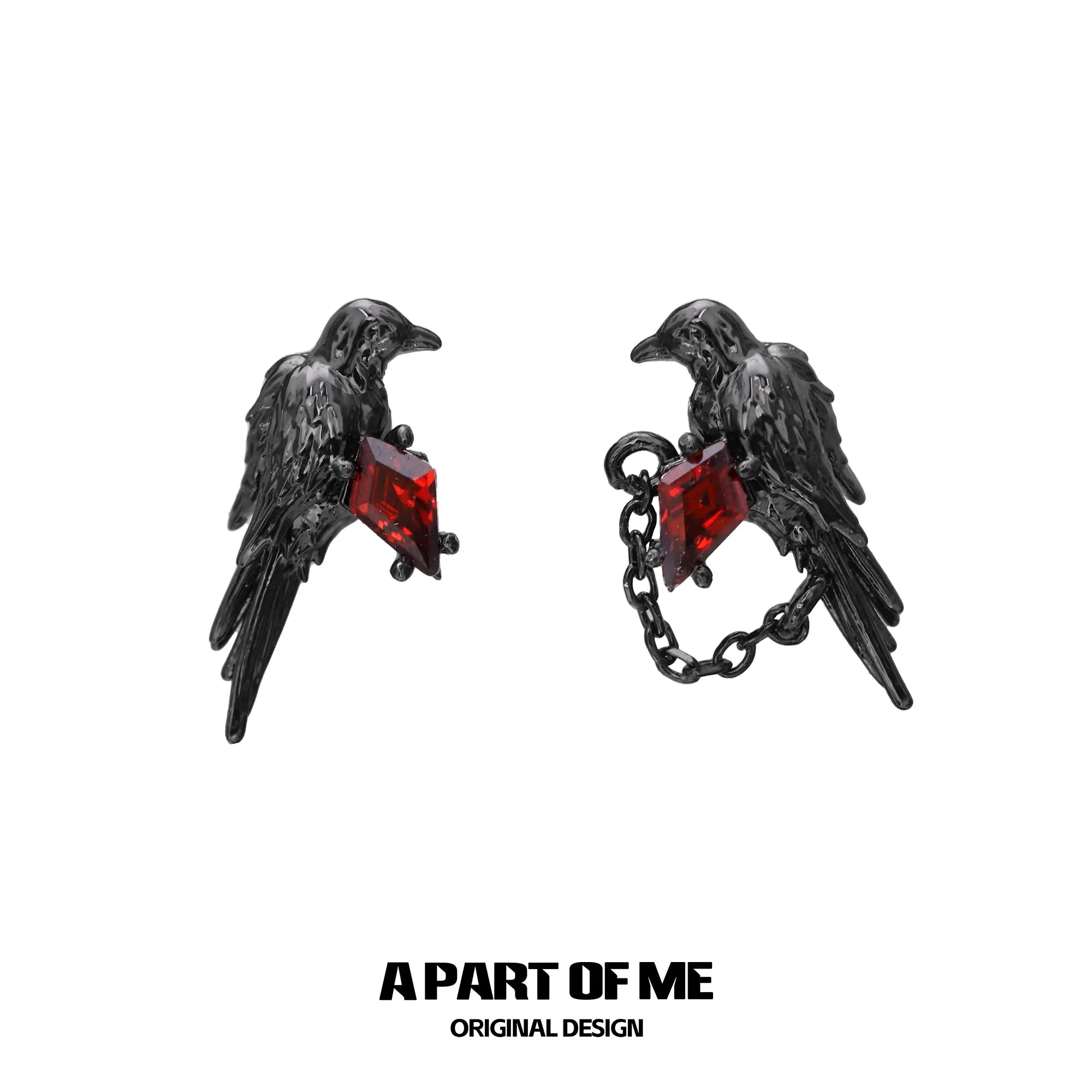 Dark Crows S925 Sterling Silver Resizeable Earrings™