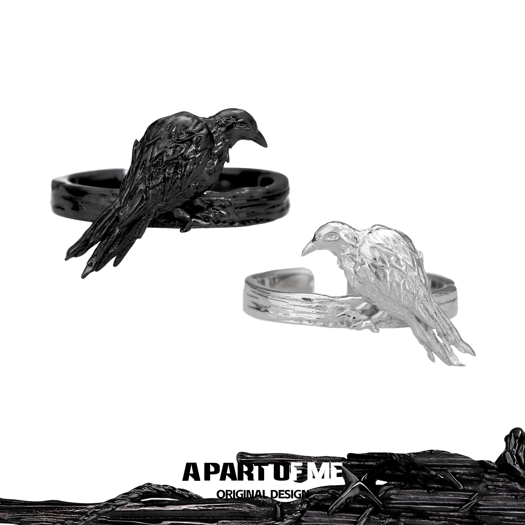 Dark Crows S925 Sterling Silver Resizeable Rings™