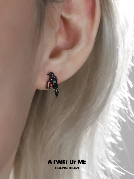 Dark Crows S925 Sterling Silver Resizeable Earrings™