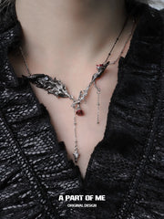 Divine Plume 18K Platinum Plating Bloody Rose Chokers Necklaces™