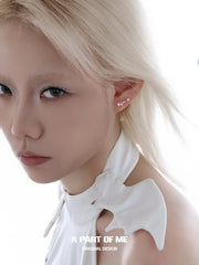 Divine Plume 925 Platinum Plating Tiny Star Stud Earrings™