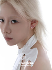 Divine Plume 925 Platinum Plating Tiny Star Stud Earrings™