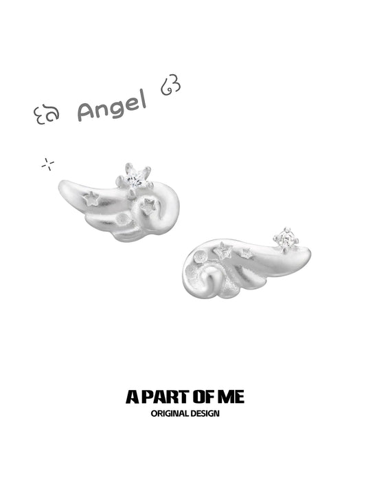 Divine Plume Angel Wings 925 Sterling Silver Stud Earrings™