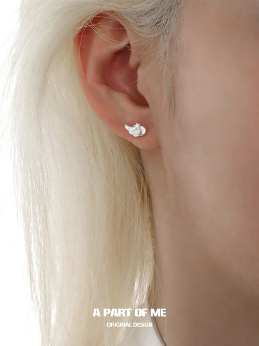 Divine Plume Angel Wings 925 Sterling Silver Stud Earrings™