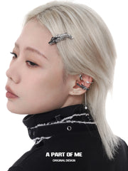 Divine Plume Dove＆Crow 18K Platinum Plated Slyus Zircon Ear Hook Earclips™