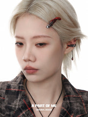 Divine Plume Dove＆Crow 18K Platinum Plated Slyus Zircon Ear Hook Earclips™