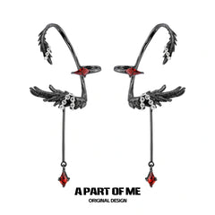 Divine Plume Dove＆Crow 18K Platinum Plated Slyus Zircon Ear Hook Earclips™