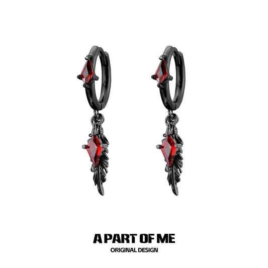 Divine Plume Dove＆Crow 18K Platinum Plated Zircon Earrings™