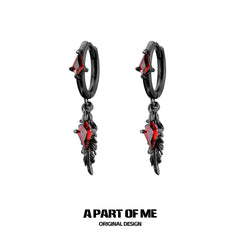 Divine Plume Dove＆Crow 18K Platinum Plated Zircon Earrings™