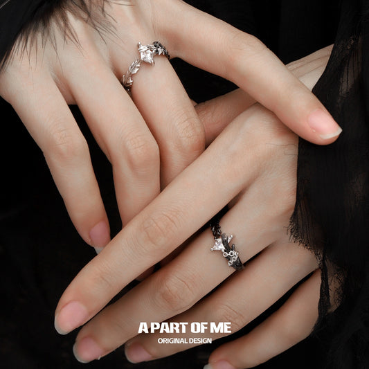 Divine Plume Dove＆Crow 925 Sterling Silver Slyus Zircon Wing Ring™
