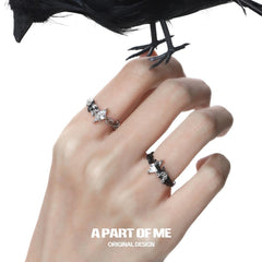 Divine Plume Dove＆Crow 925 Sterling Silver Slyus Zircon Wing Ring™