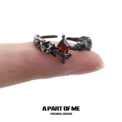 Divine Plume Dove＆Crow 925 Sterling Silver Slyus Zircon Wing Ring™
