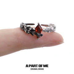 Divine Plume Dove＆Crow 925 Sterling Silver Slyus Zircon Wing Ring™