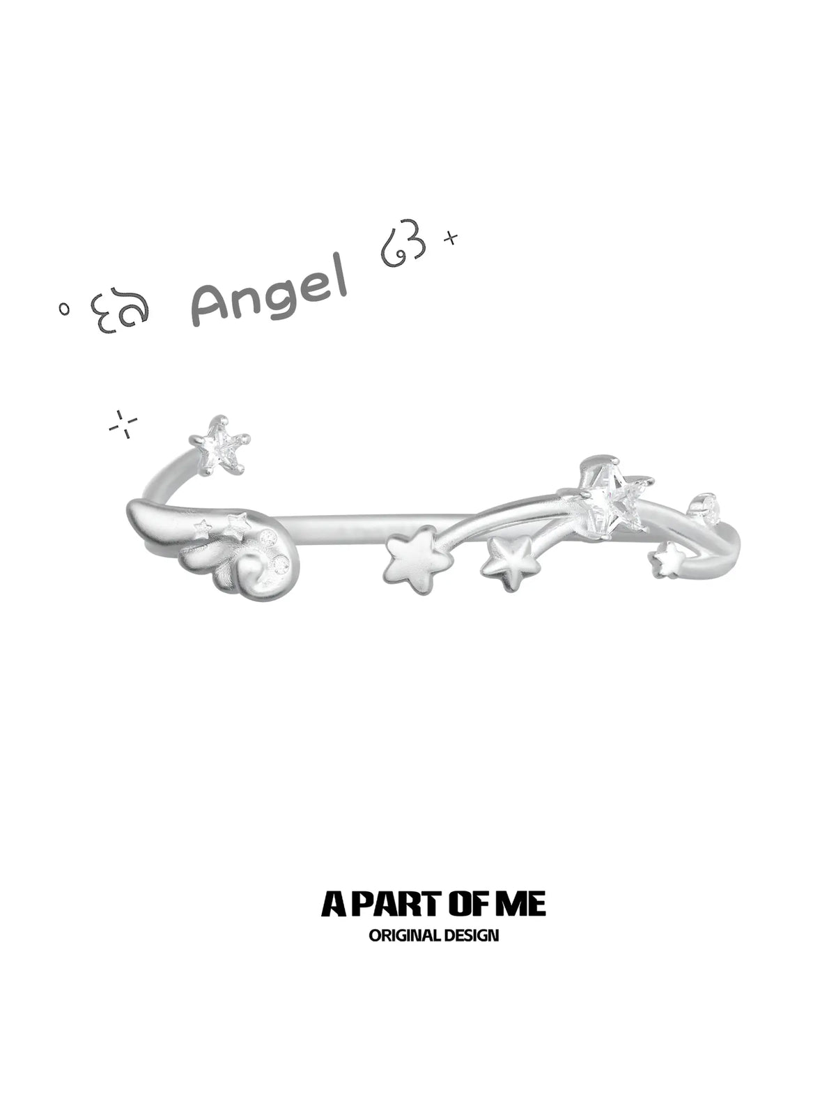 Divine Plume Platinum-Plated Angel Feather Adjustable Open Bangle™