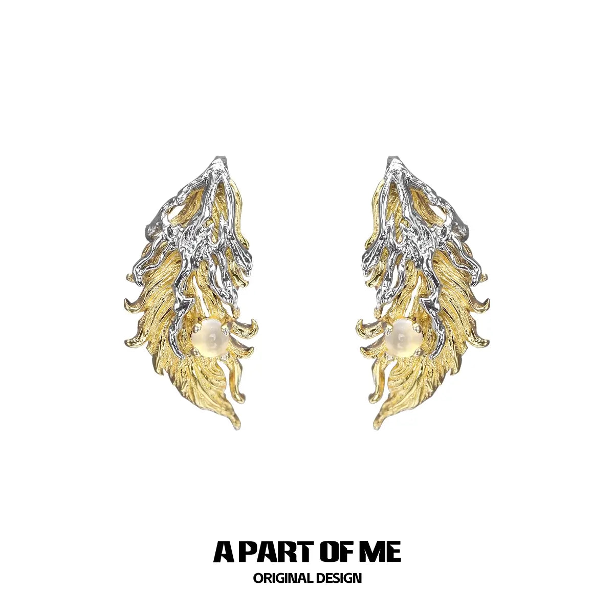 Divine Plume S925 18K Platinum Plating Stud Earrings™