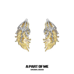 Divine Plume S925 18K Platinum Plating Stud Earrings™