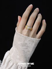 Divine Plume S925 Sterling Silver Agate Wings Resizeable Rings™